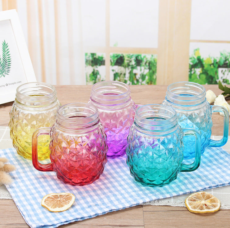 Water cup pineapple cup glass mason jar glass bottle