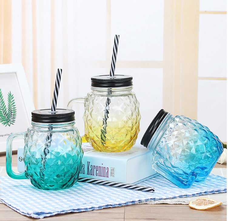 Water cup pineapple cup glass mason jar glass bottle