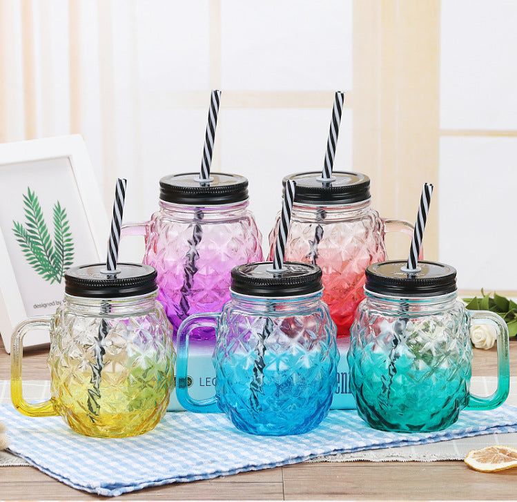 Water cup pineapple cup glass mason jar glass bottle