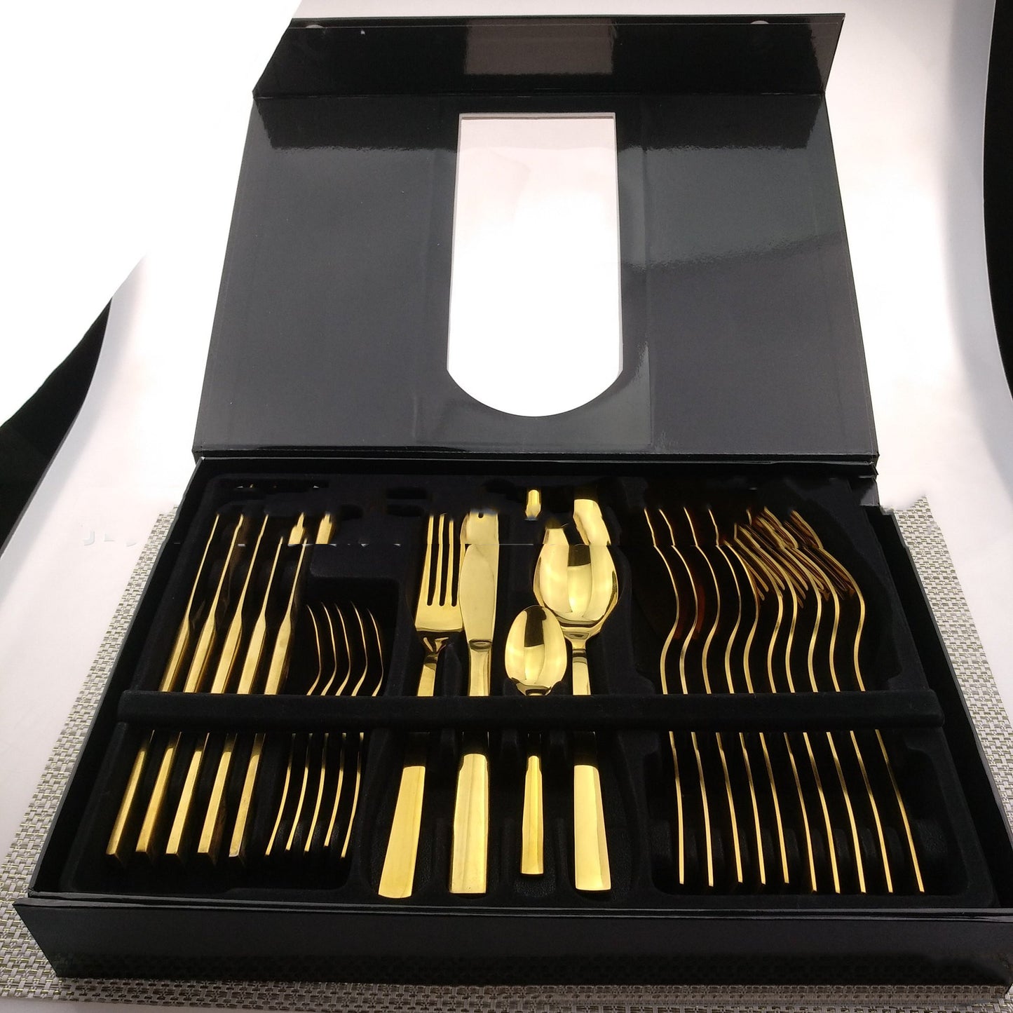 Stainless Steel Western Cutlery Set Golden Cutlery 24 Piece Set